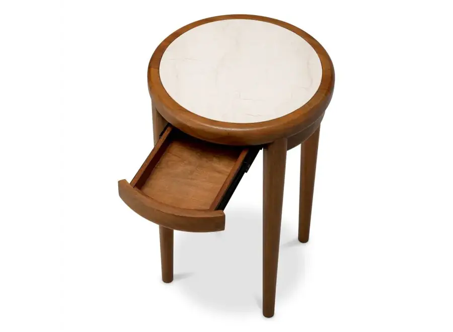 Bijzettafel 'Hensley' - Round - Caramel finish
