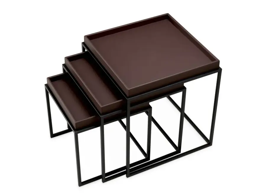 Beistelltisch 'Léonard' - Set of 3 - Dark brown
