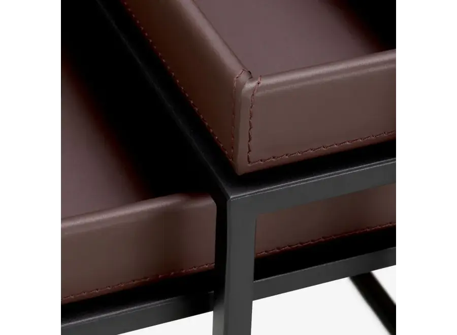 Side Table 'Léonard' - Set of 3 - Dark brown