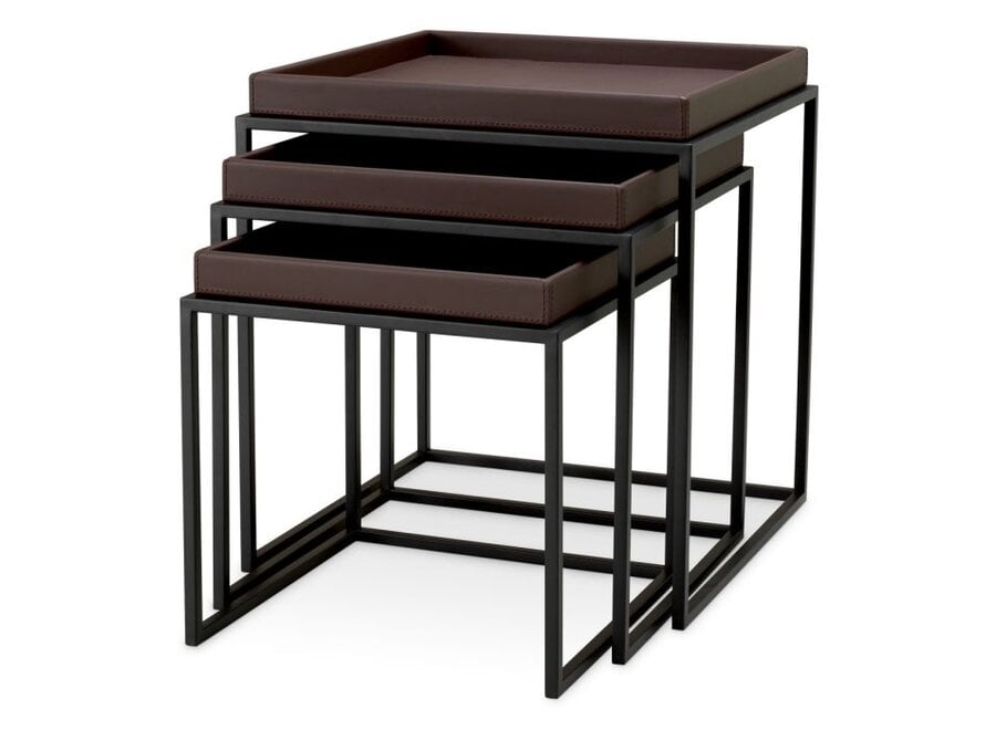 Beistelltisch 'Léonard' - Set of 3 - Dark brown