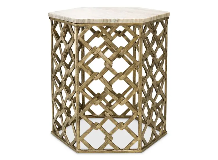Bijzettafel Stratham - Antique brass finish