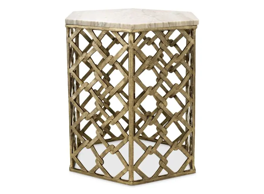 Table d'appoint 'Stratham' - Antique brass finish