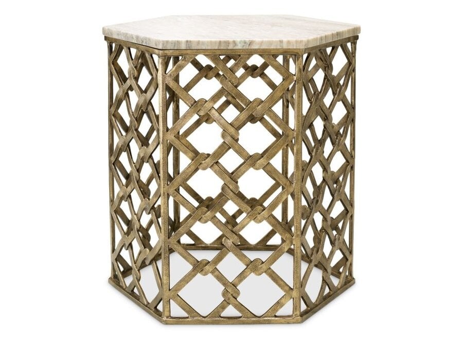 Side Table 'Stratham' - Antique brass finish