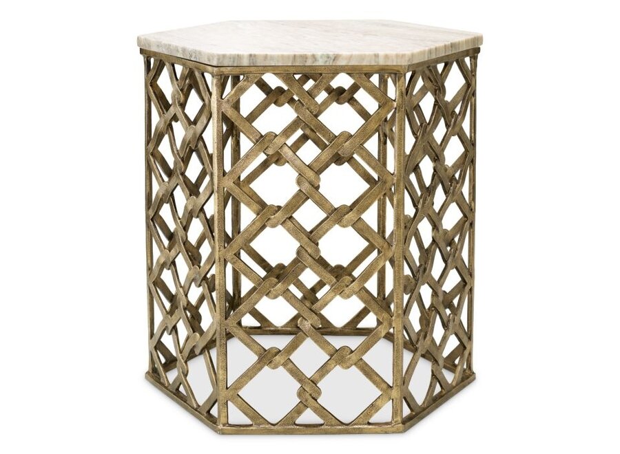 Table d'appoint 'Stratham' - Antique brass finish