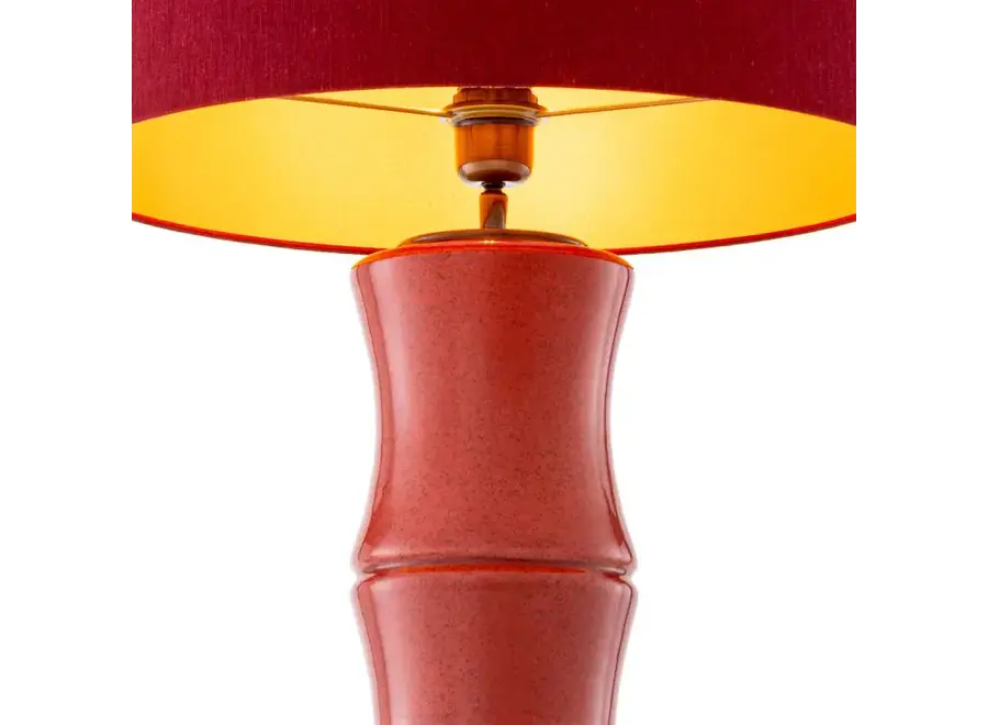 Table Lamp 'Bonny' - Coral red ceramic