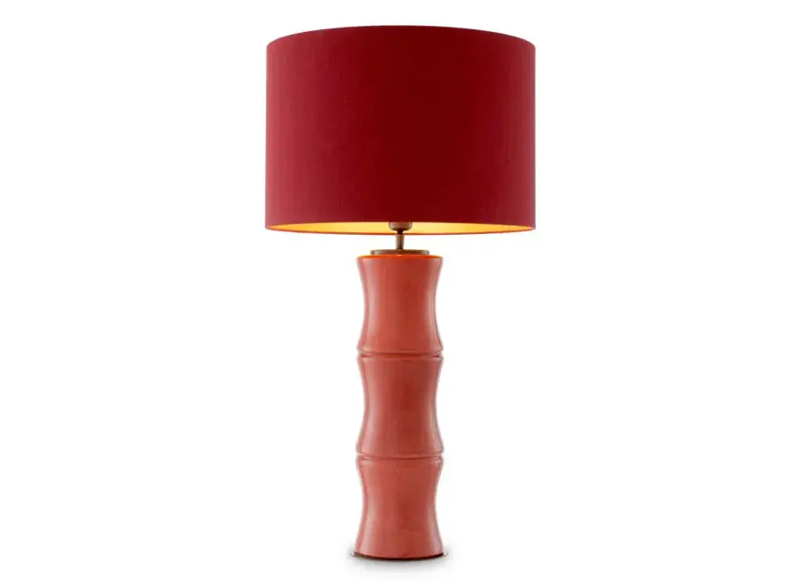Tafellamp 'Bonny' - Coral red ceramic
