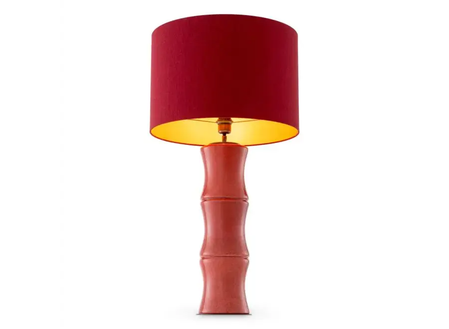 Table Lamp 'Bonny' - Coral red ceramic