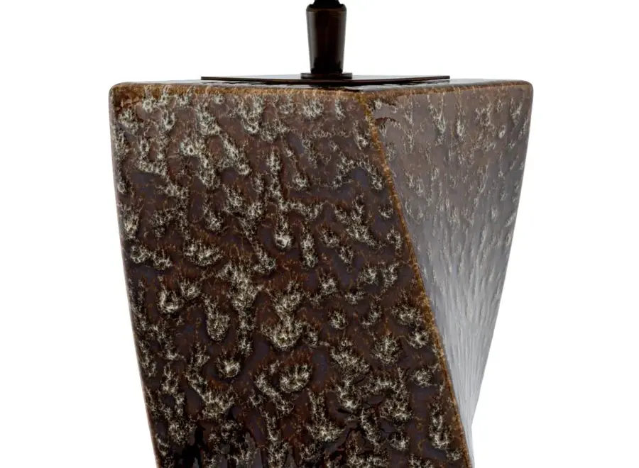 Lampe à poser 'Camelia' - Vintage brown ceramic