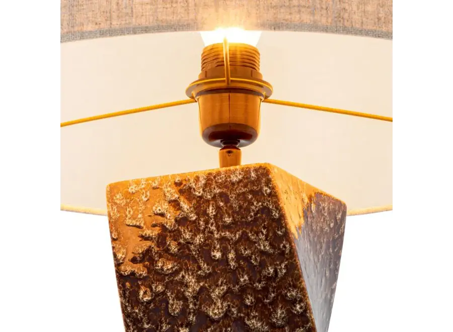 Lampe à poser 'Camelia' - Vintage brown ceramic