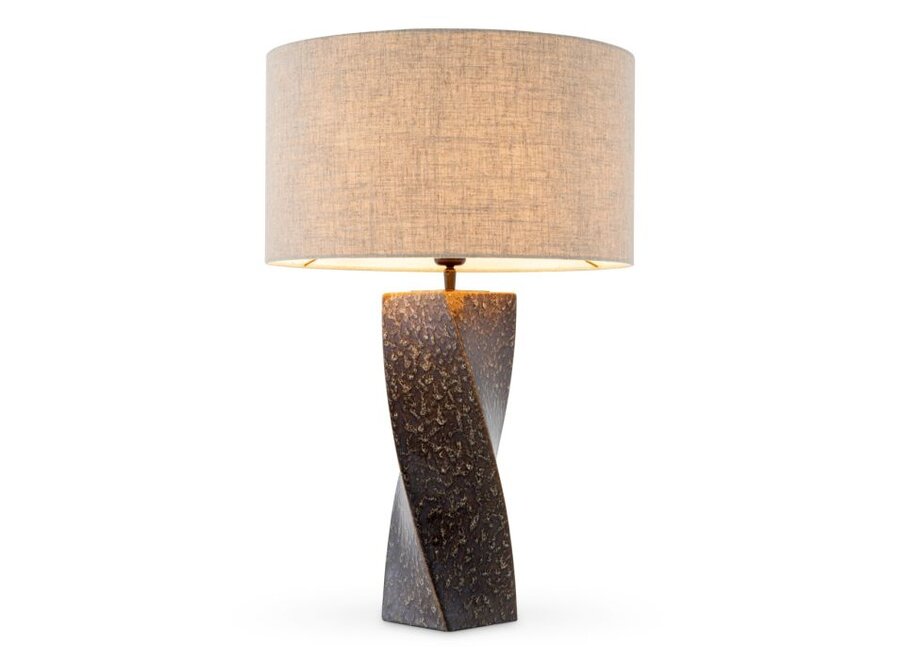 Lampe à poser 'Camelia' - Vintage brown ceramic