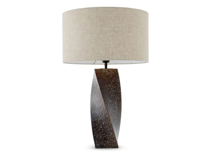 Tischleuchte 'Camelia' - Vintage brown ceramic