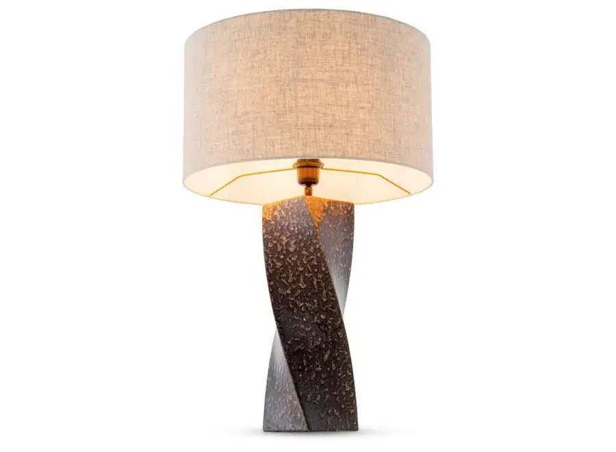 Tafellamp 'Camelia' - Vintage brown ceramic