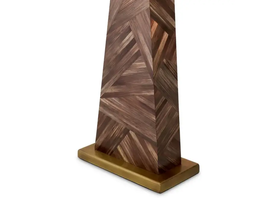 Tischleuchte 'Gaultier' - Brown straw marquetry
