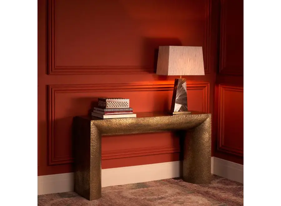 Tafellamp 'Gaultier' - Brown straw marquetry