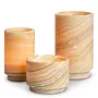 Porte-bougie ‘Leonidas’ - Set van 3 - Yellow onyx