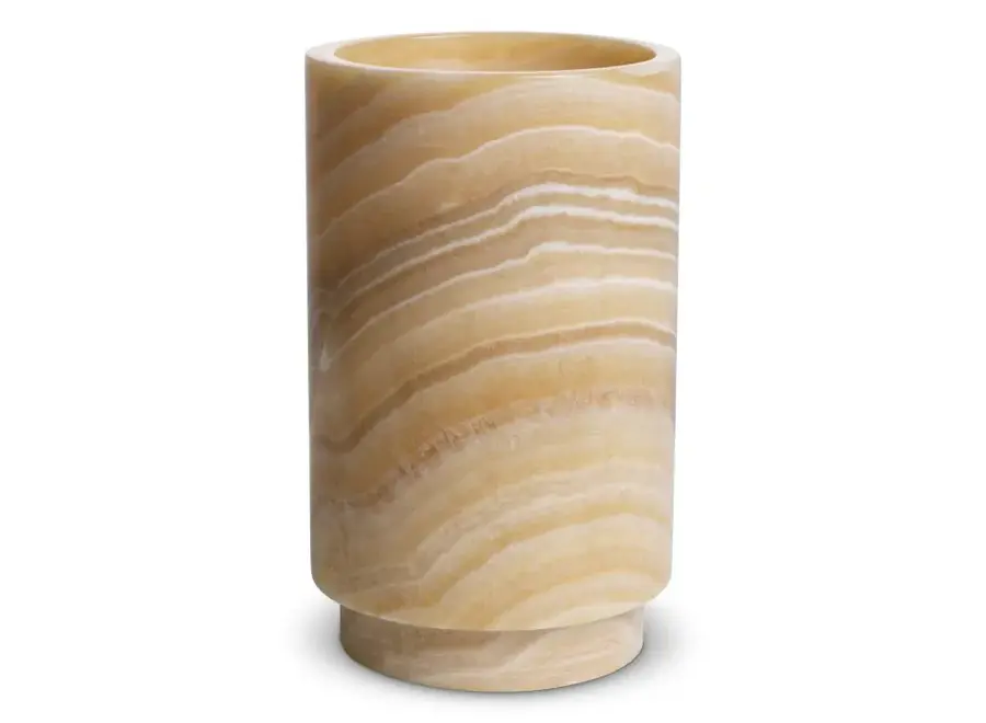 Candle holder 'Leonidas’ - Set van 3 - Yellow onyx