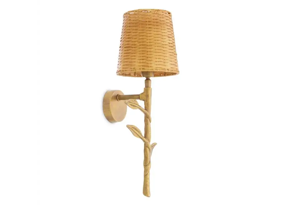 Lampe murale 'Farini' - Brass/Ratan