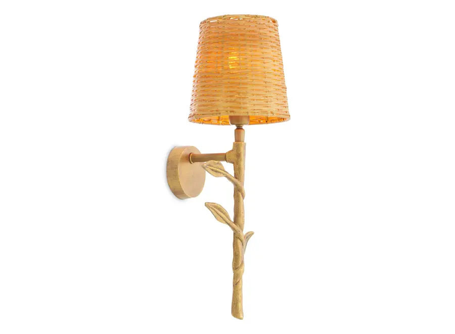 Lampe murale 'Farini' - Brass/Ratan