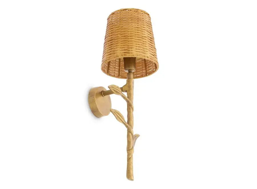 Lampe murale 'Farini' - Brass/Ratan