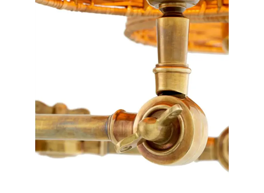 Lampe murale 'Wentworth' - Double - Brass/Rattan