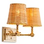 Wall lamp 'Wentworth' - Double - Brass/Rattan