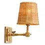 Wall lamp 'Wentworth' - Single - Brass/Rattan