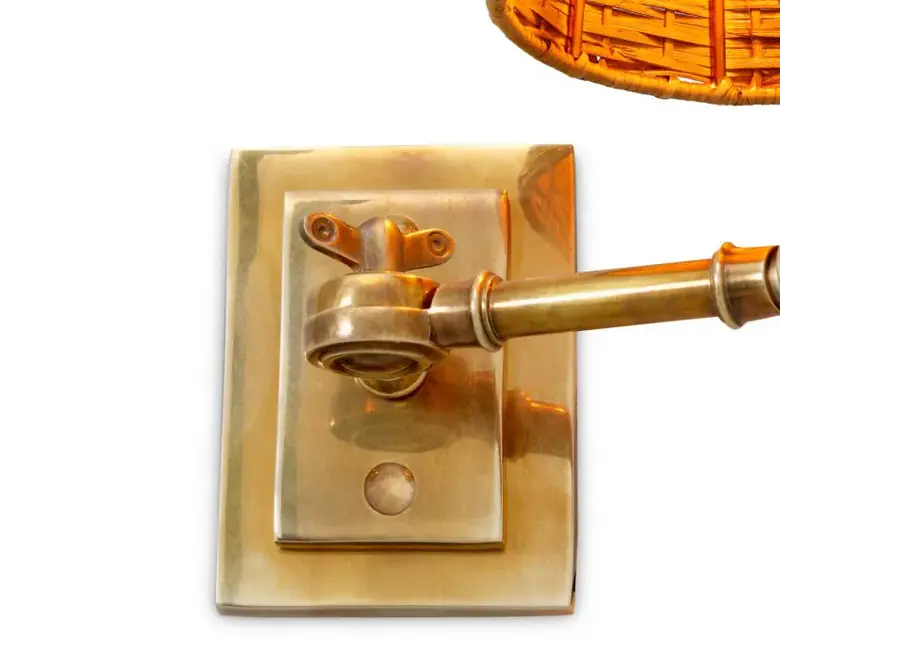 Lampe murale 'Wentworth' - Single - Brass/Rattan