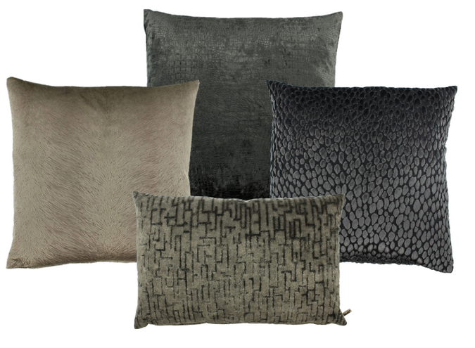 Kussencombinatie Brown/Dark Taupe: Perla, Speranza, Cronna & Cokkie