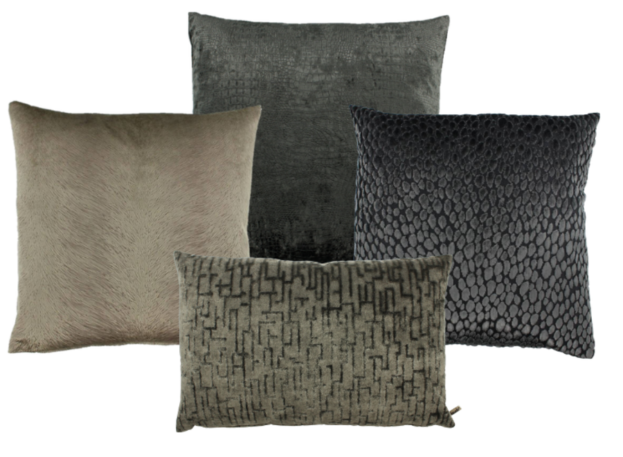 Kussencombinatie Brown/Dark Taupe: Perla, Speranza, Cronna & Cokkie