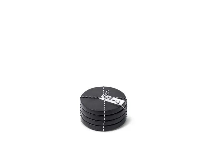 Untersetzer - Round - Set of 4 - Black