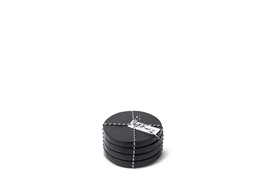 Coasters - Round - Set of 4 - Black