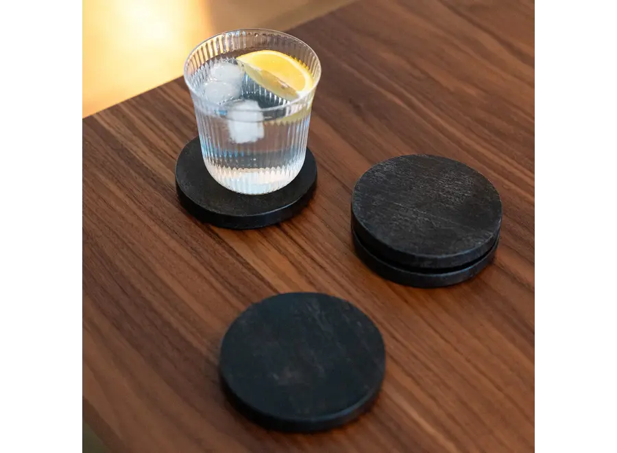 Untersetzer - Round - Set of 4 - Black