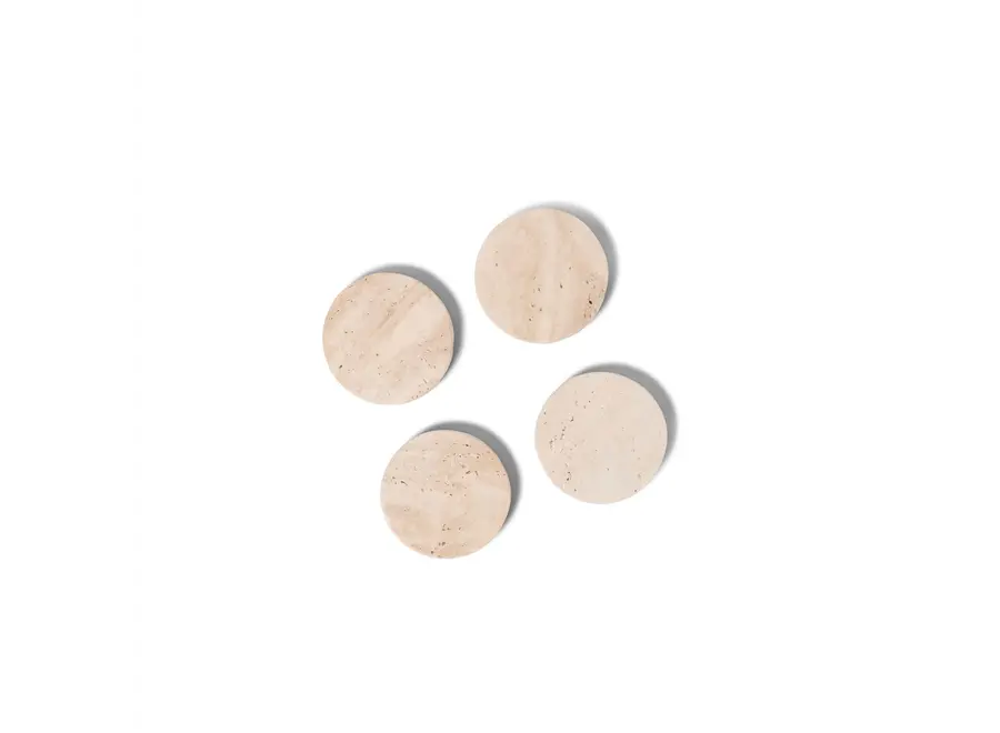 Coasters - Round - Set of 4 - Travertine