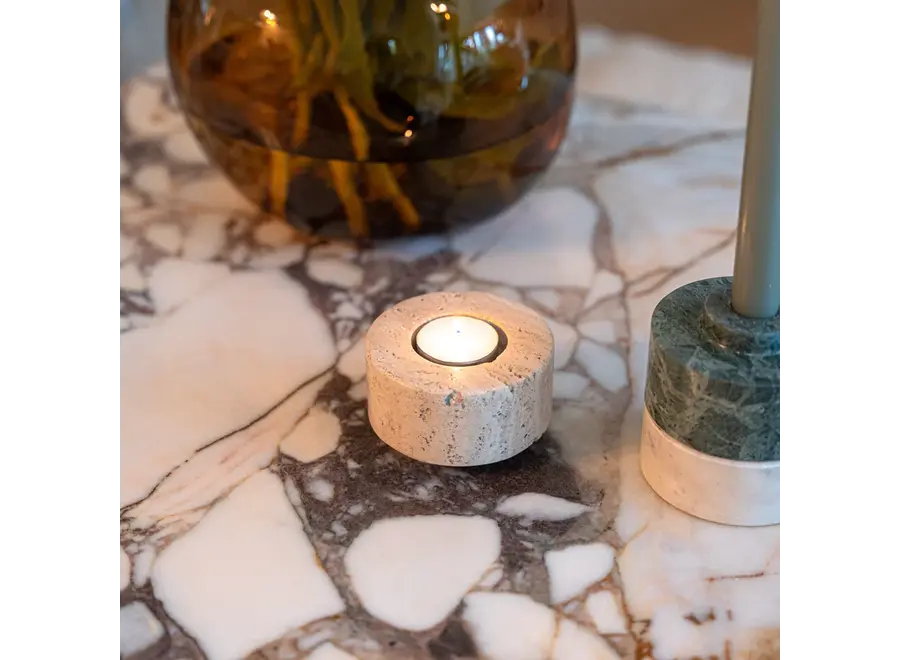 Bougeoir 'Switch' - '24/7' - Travertine