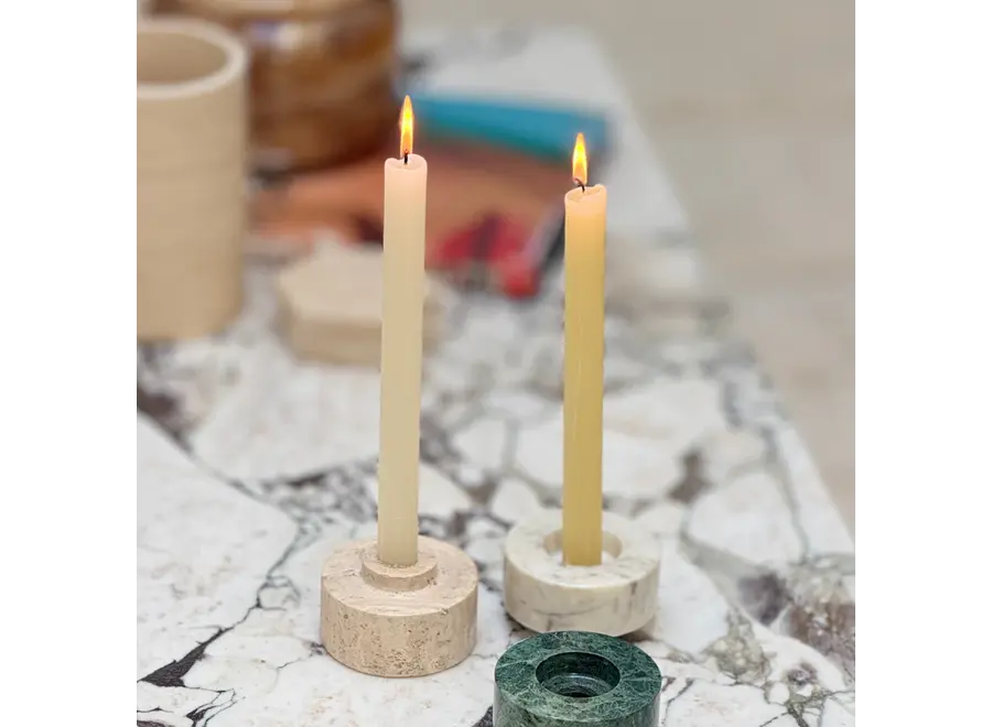 Candle holder 'Switch' - '24/7' - Travertine