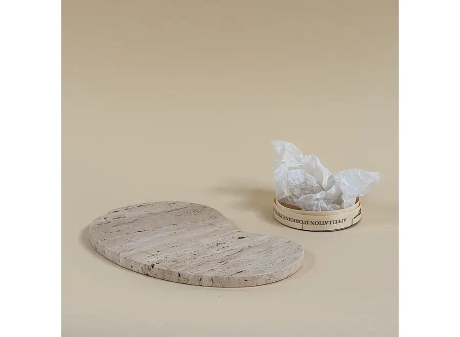 Servierbrett 'Flow' - Organic - Travertine