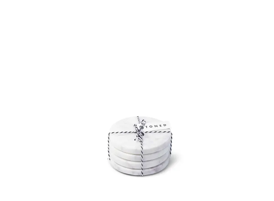 Coasters - Round - Set of 4 - White