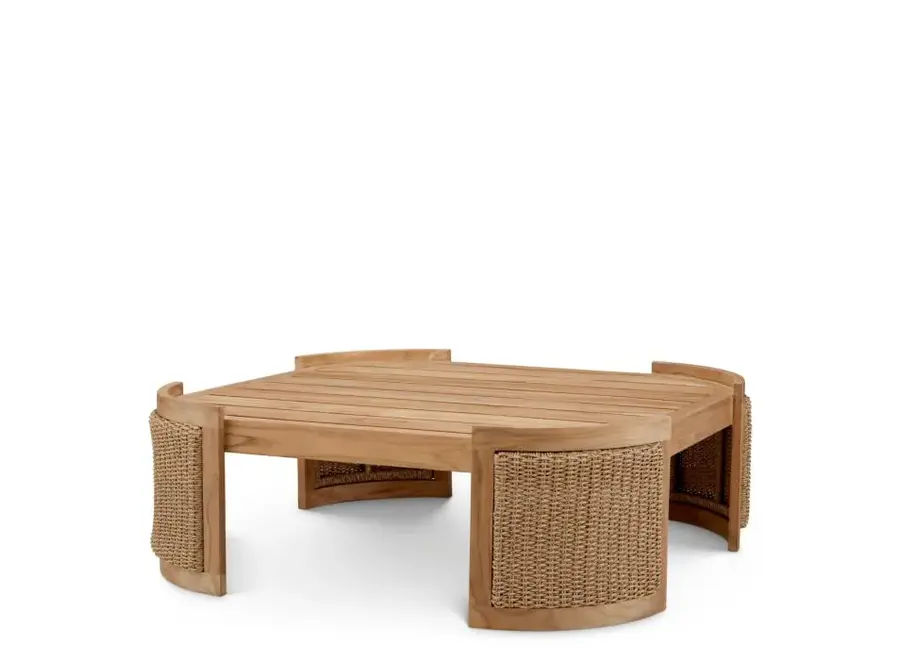 Outdoor-Couchtisch 'Marenzo'  - Natural teak | faux rattan
