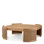 Outdoor Coffee Table 'Marenzo'  - Natural teak | faux rattan