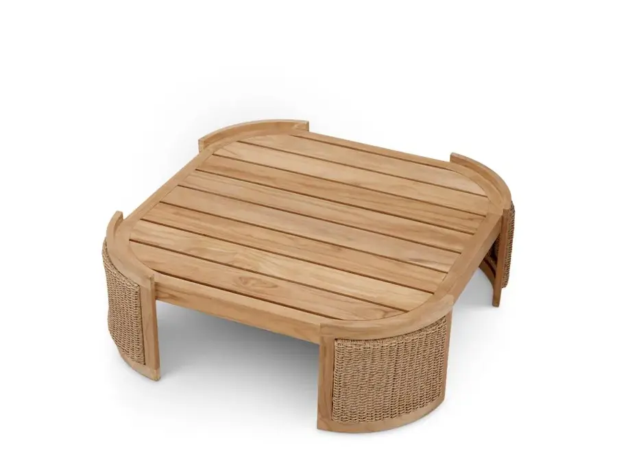 Outdoor-Couchtisch 'Marenzo'  - Natural teak | faux rattan