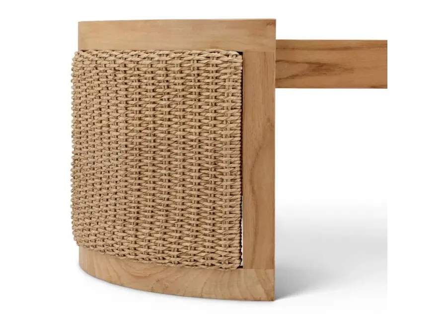 Outdoor Coffee Table 'Marenzo'  - Natural teak | faux rattan