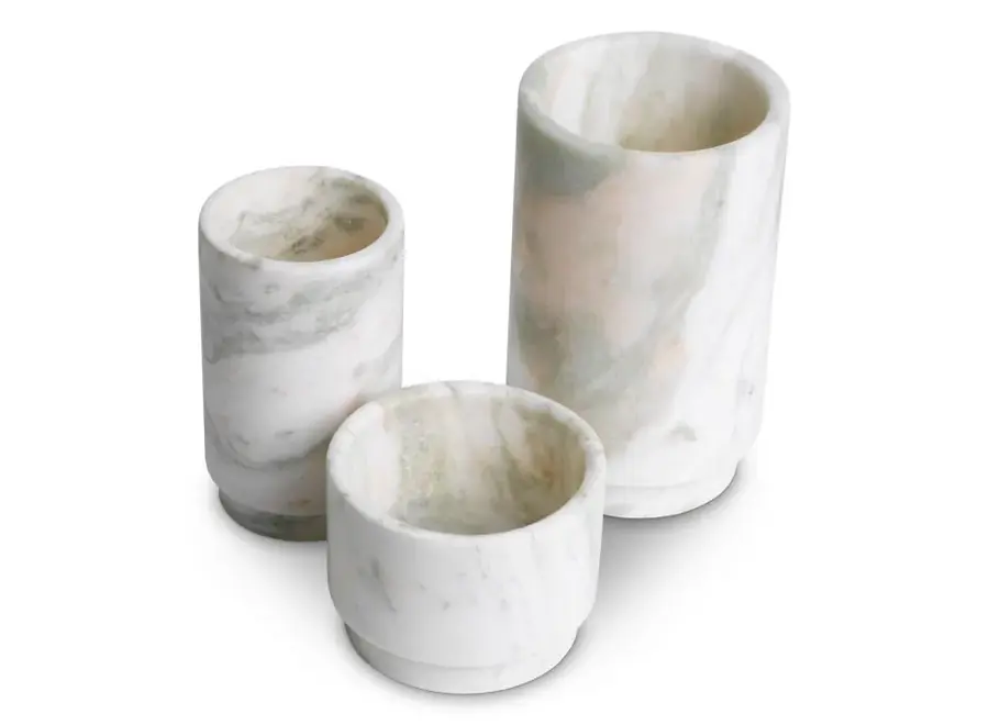 Candle holder 'Leonidas’ - Set van 3 - Green onyx
