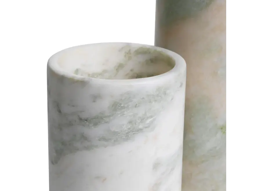 Candle holder 'Leonidas’ - Set van 3 - Green onyx