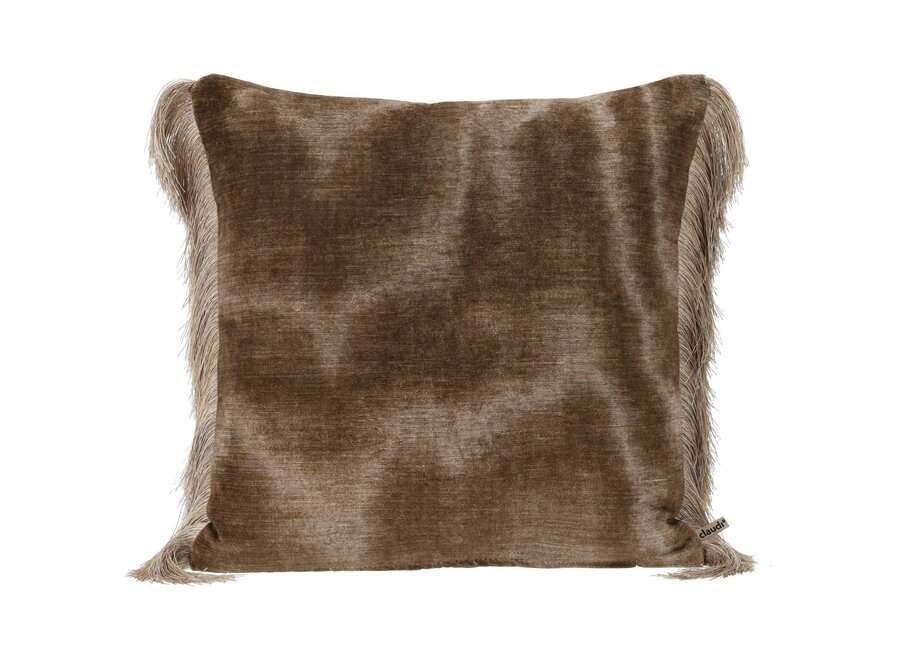 Dekoratives Kissen Bonsella Bronze + Fringe Long Gold