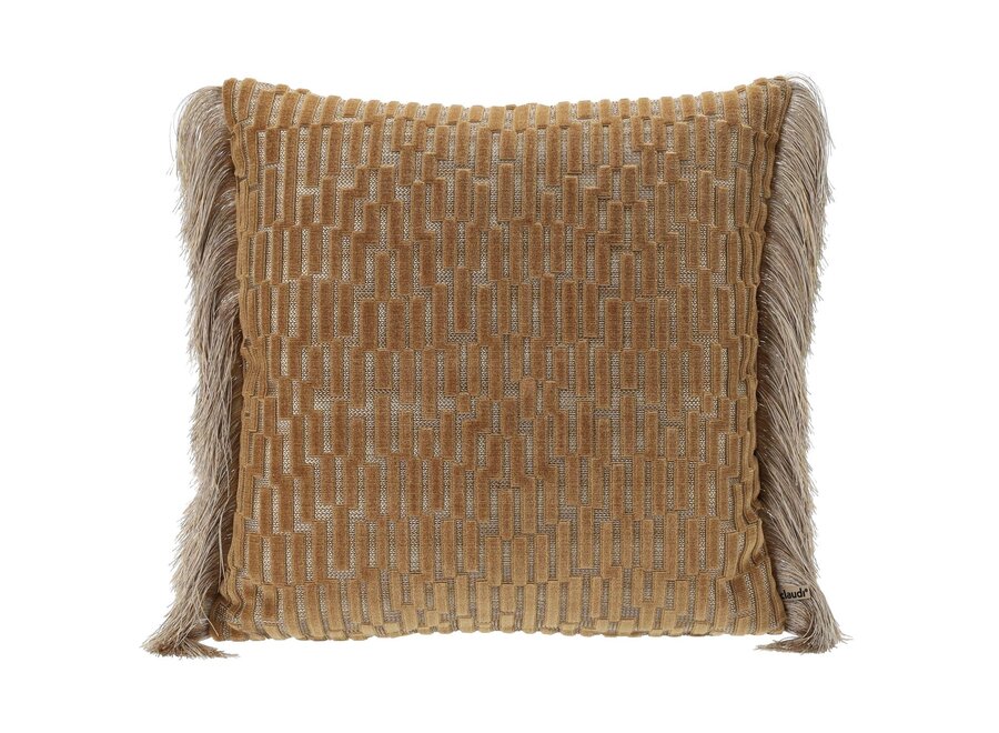 Coussin décoratif Davide Exclusive Gold + Fringe Long Gold