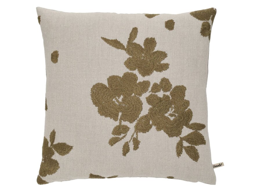 Sierkussen Garderra Dark Olive/Sand