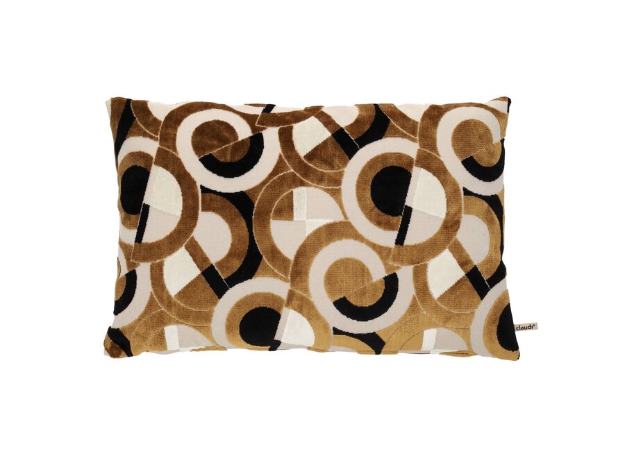 Decorative cushion Orbialla Black/Camel