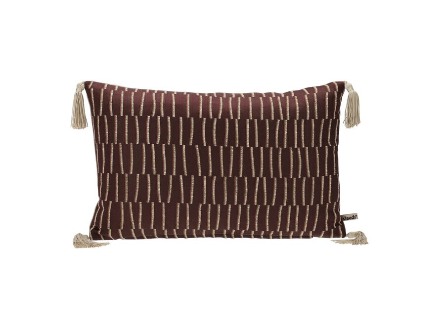 Cushion Polana Burgundy + Tassel Light Gold