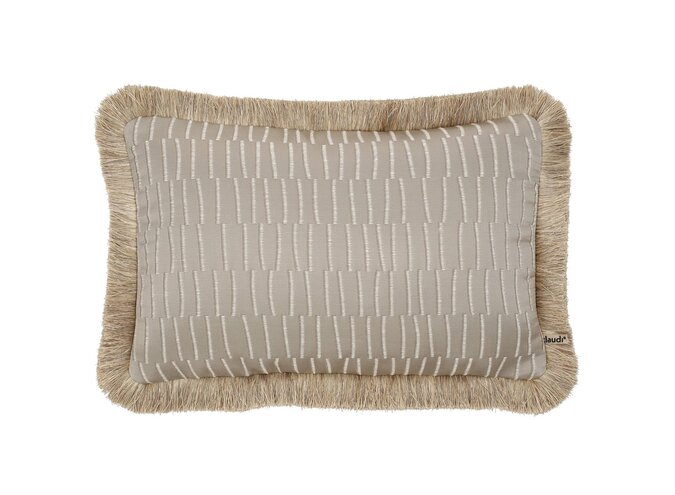 Cushion Polana Light Grey + Fringe Gold