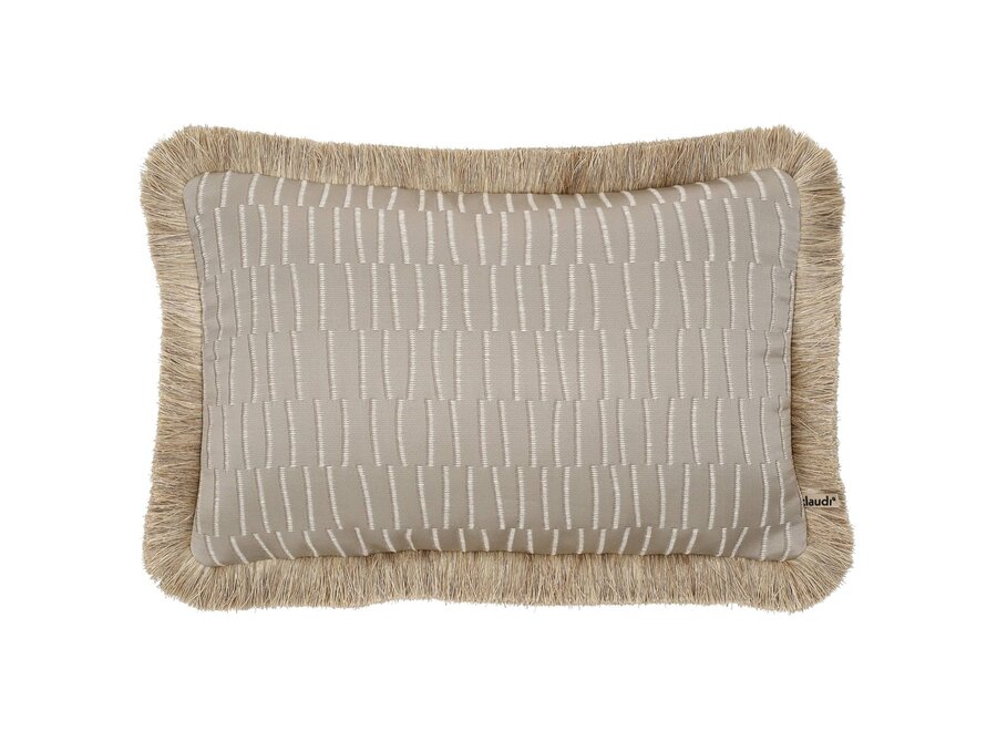 Coussin décoratif Polana Light Grey + Fringe Gold